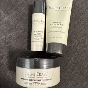 Crepe Erase Body Repair Treatment Facial Scrub & Facial Repair Lot Of 3 New #13